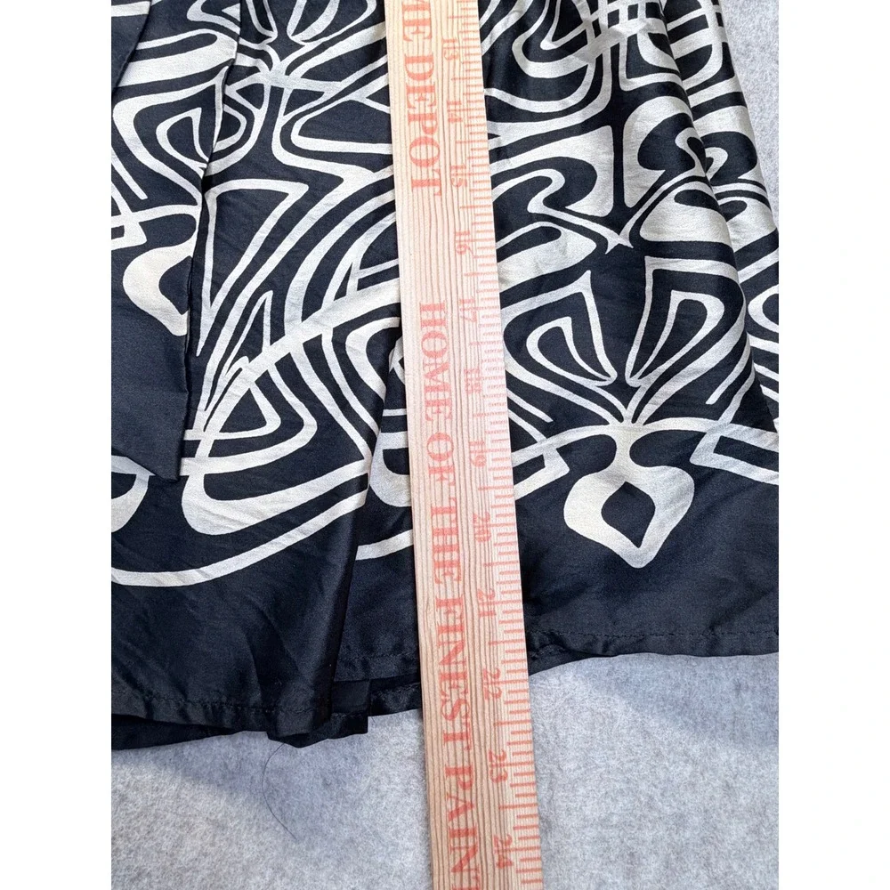 Zara Woman Skirt Women Size 6 Black Cream Abstract Art Nouveau Tie Waist Spain
